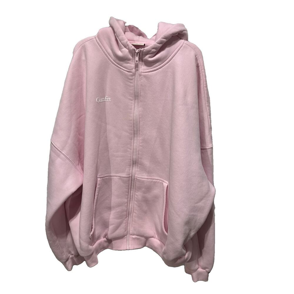 Comfrt Pastel Edit Cloud Zip Hoodie Pink Unisex Size 2XL Mega Oversized
